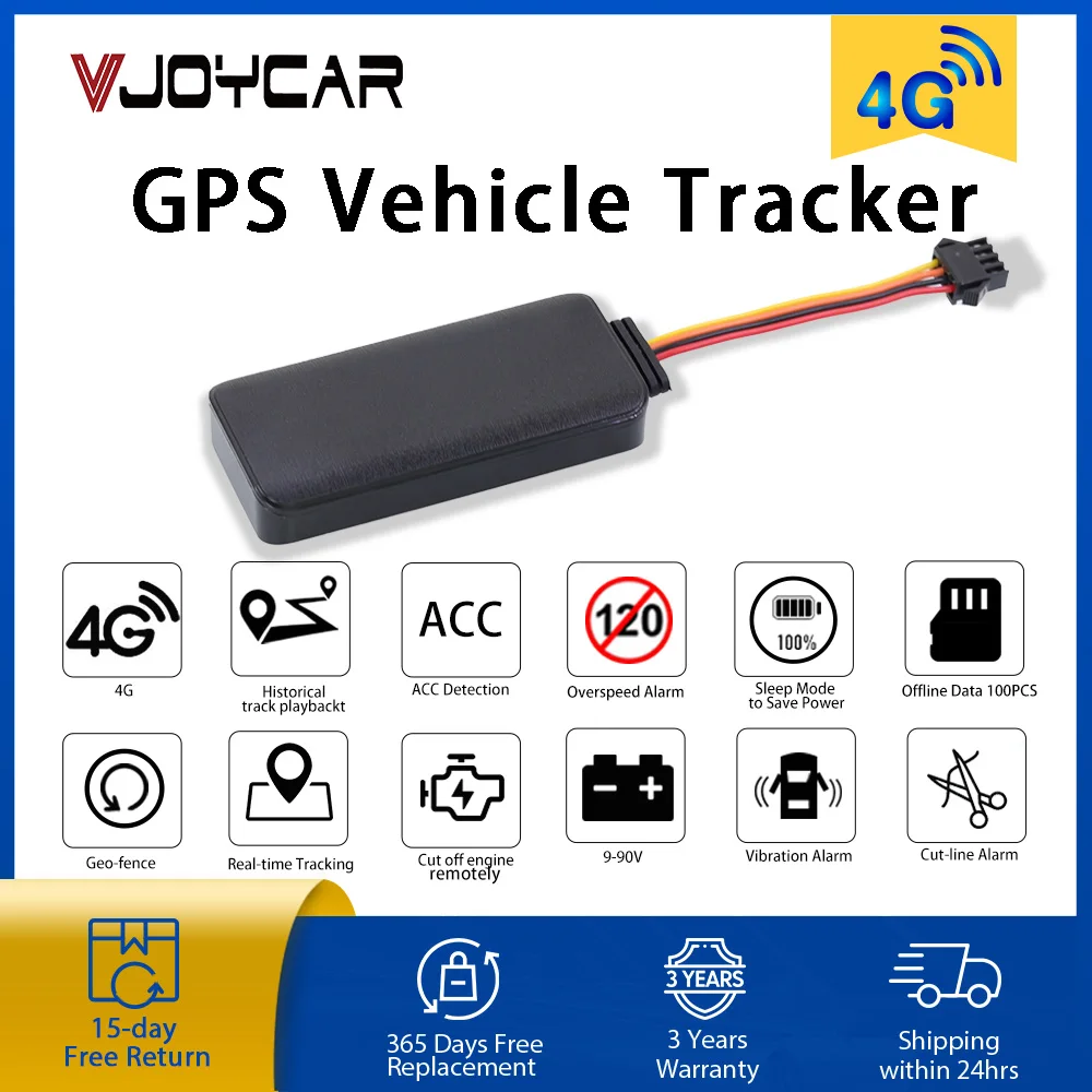 Vjoycar 2021 новейший реальный 4G LTE Автомобильный GPS трекер обнаружение ACC