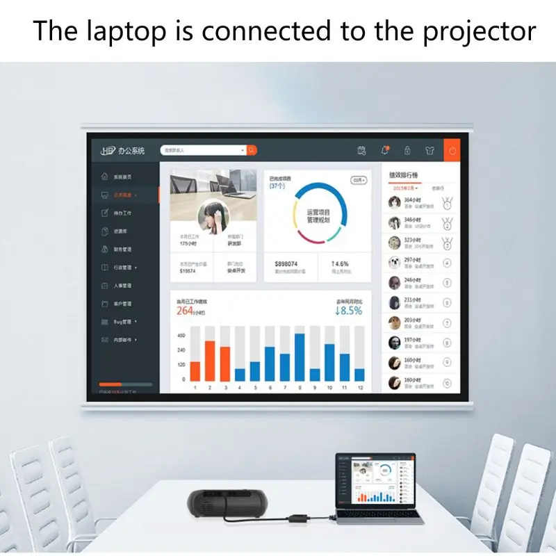 

Video Converter Cable 2 in 1 VGA to HDMI-compatible + VGA Adapter with Dual Interfaces 1080P Micro USB for PC Laptop TV J0PB