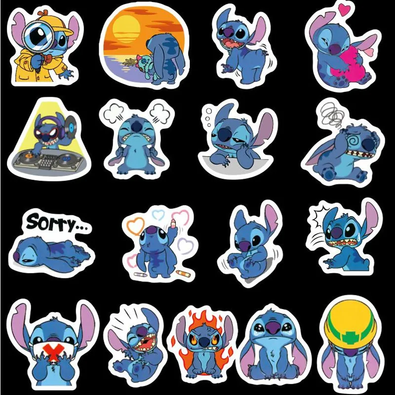50 шт Дисней классика Лило наклейки Стич милые из ПВХ с сюжетами мультфильмов