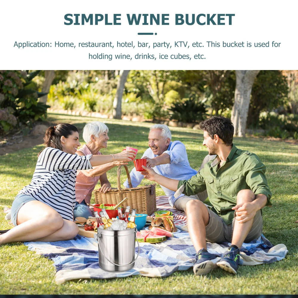 

1 Pc Thickened Holder Ice Bucket Durable Ice Storage Bucket (Silver)