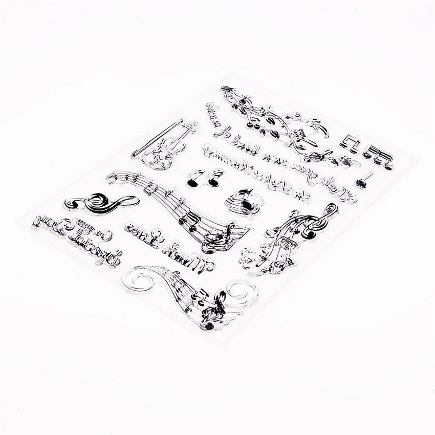 Прозрачные штампы для нот музыки 15 х21 см силиконовые роликовые из ТПР сделай сам