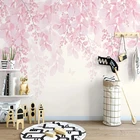 Самоклеящиеся 3D-обои на заказ, настенные фрески романтического розового цветка вишни, лоза, современные водонепроницаемые украшения для спальни, дома