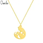 Ожерелье Chandler из нержавеющей стали для мамы и ребенка, ожерелье с котенком, любимым котенком, ювелирное изделие, чокер для семьи