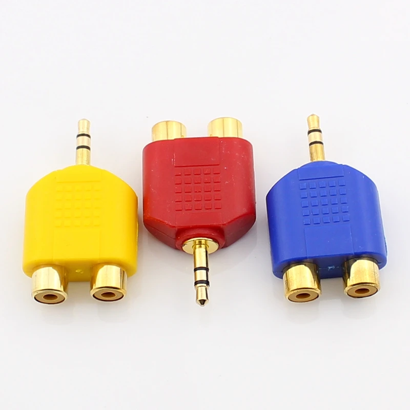 1 шт./лот RCA Y сплиттер AV Аудио Видео разъем преобразователь штекер на 2 гнезда
