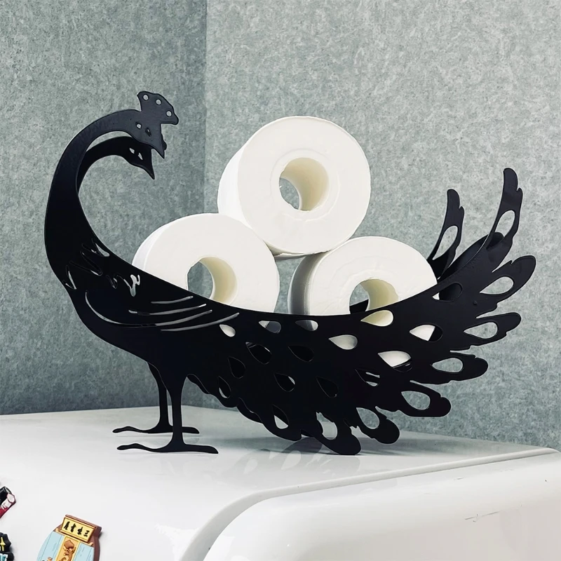 

P31E Charming Bathroom Paper Roll Holder Funny Free Standing Bathroom Tissue Holding Owl/Swan/ Peacock/Crane/Bird Styles