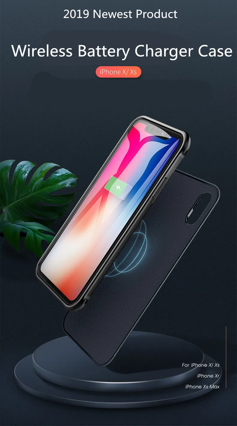 Беспроводной Чехол для зарядного устройства для iphone XS MAX XR X XS 5500 мАч, внешний аккумулятор, зарядка с цифровым дисплеем, чехол для зарядного устройства s