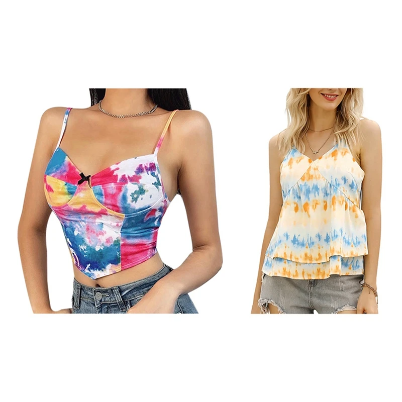 

Топ женский пляжный с оборками, повседневная Милая оранжевая Майка на бретелях-спагетти, с завязкой, размер XL, L