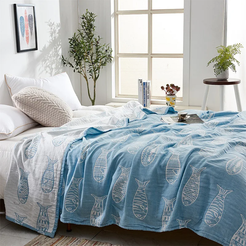 Хлопковое газовое детское полотенце одеяло летняя и осенняя кровать плед диван