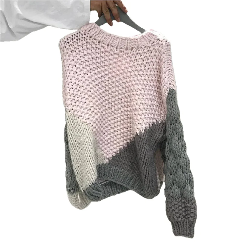 

Korean Fashion Twist knit Loose Sweaters Women Winter Hip-Pop Oversized Pullovers Streetwear Outerwear