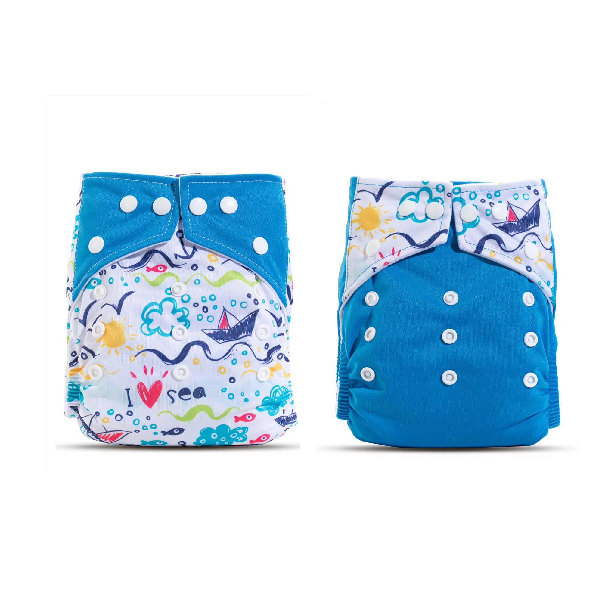 Pa&ntilde;ales de bolsillo lavables y reutilizables para beb&eacute;, cubierta ajustable con estampado, 2 unids/paquete, gran oferta-2