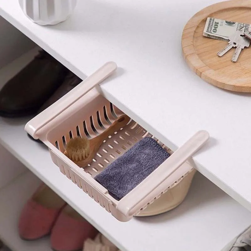 

Adjustable Stretchable Fridge Organizer Drawer Basket Shelf Drawer Storage Rack Household Kitchen Fridge Tools