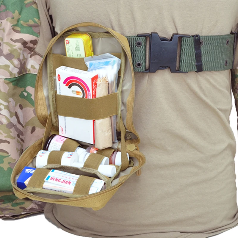 

Camping Survival First Aid Kit Bag Military Tactical Medical Waist PackEmergency Outdoor Travel Camping Oxford Cloth Molle Pouch