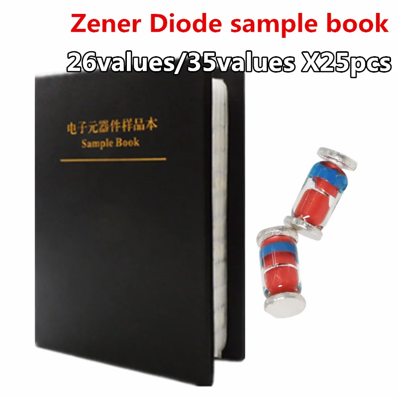 

26values/35values X25pcs Zener Diode package sample book 2v-47v LL4148 3.3V 3.9V 6.2V 9.1V 11V 12V 22V 33V 39V LL34 1206