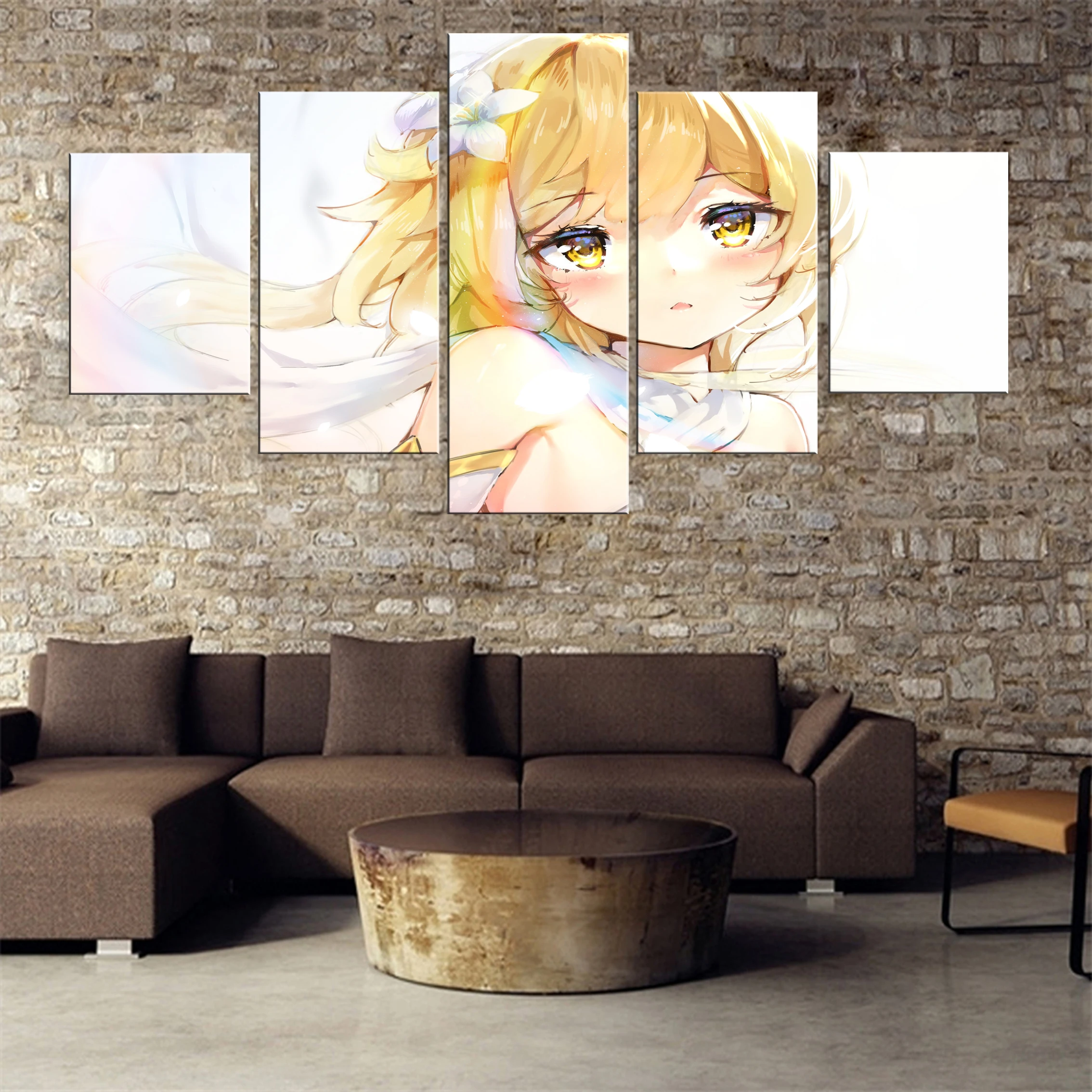 

Genshin Impact Game 5 Pieces Canvas Paintings Oil Decor Picture Home Room Framework Art Decoration Modular