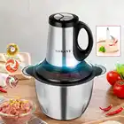 Электрическая мясорубка, 3 скорости, 3 л, блендер, миксер, Электрический измельчитель из нержавеющей стали для кухни, для мяса, фарша, орехов, кухонный комбайн