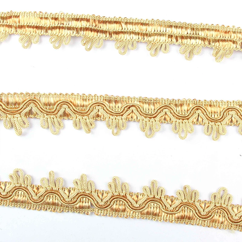 

6m Gold Lace Fabric For Garment Sewing Accessories Tassel Fringe Sewing Trim Pillow Sofa Lace Edge Accessories