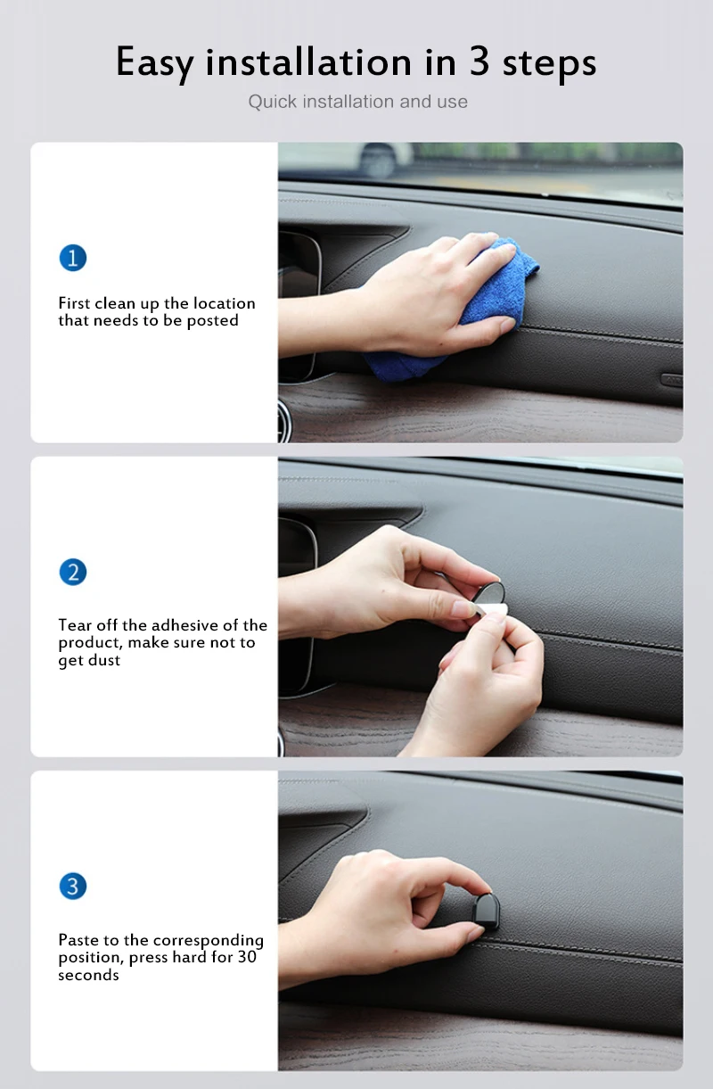 

1/4Pcs Car Hooks Organizer Storage For USB Cable Headphone Key Storage Self Adhesive Wall Hook Hanger Auto Fastener Clip