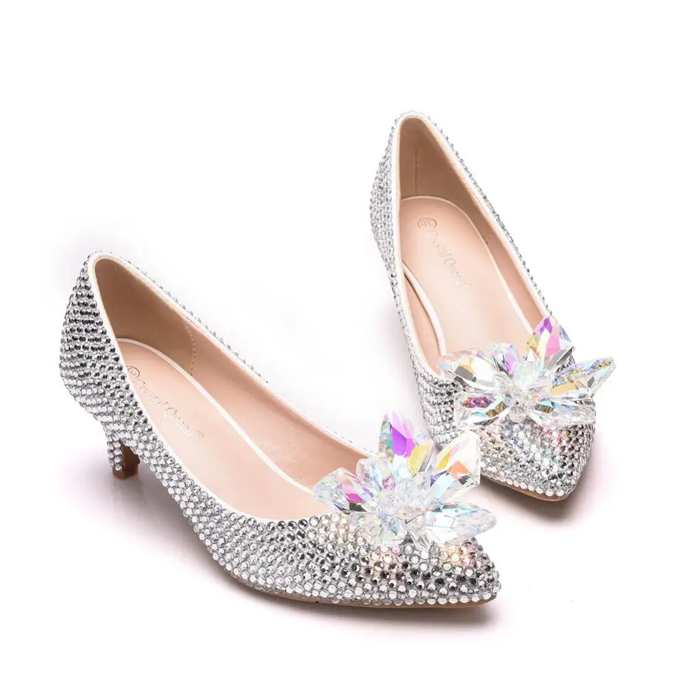 Свадебная обувь с кристаллами королевы женские летние туфли лодочки для невесты