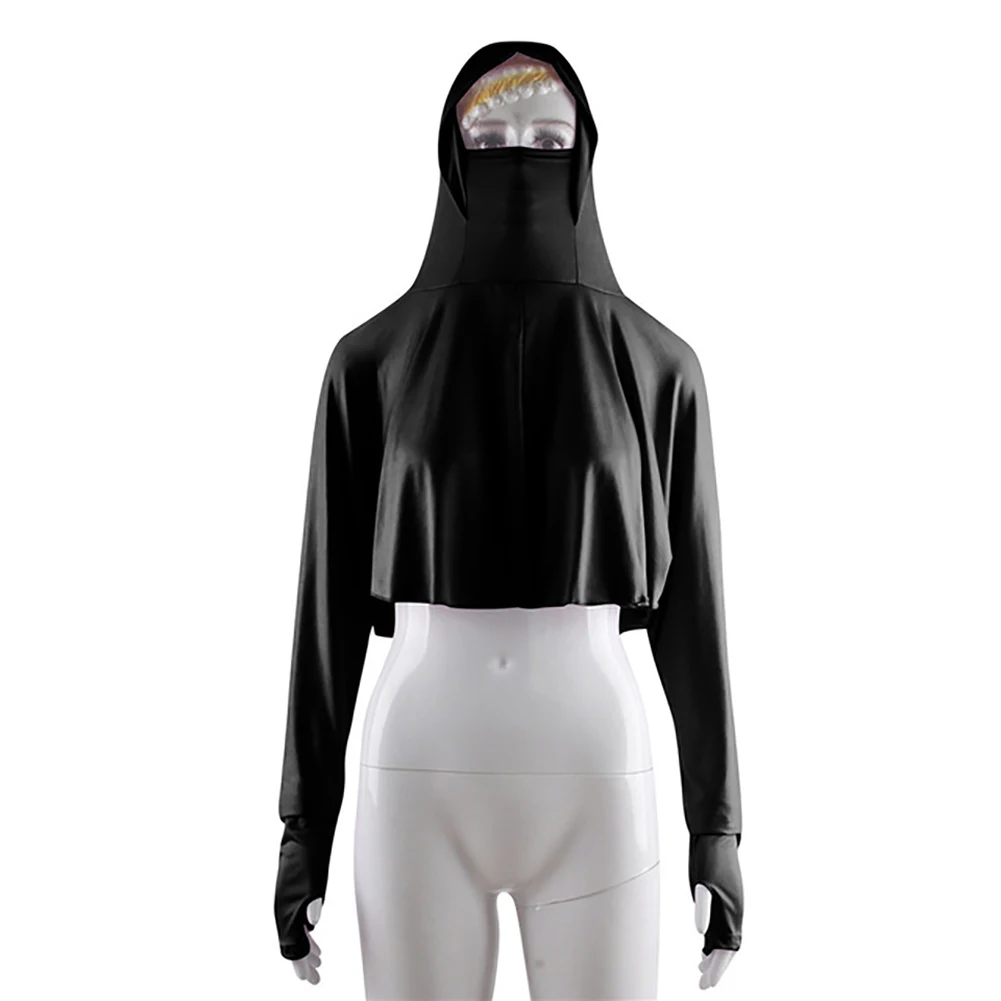

Muslim Blouse Islamic Women Top Full Cover Hooded Arab Burqa Niqab Long Sleeve Abaya Turkish Muslim Turkey Islamic Clothing 2020