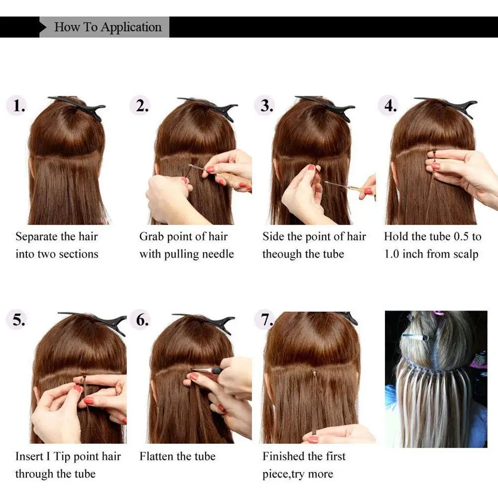 Набор для наращивания волос Синтетический с кончиком I кератиновая палочка 16