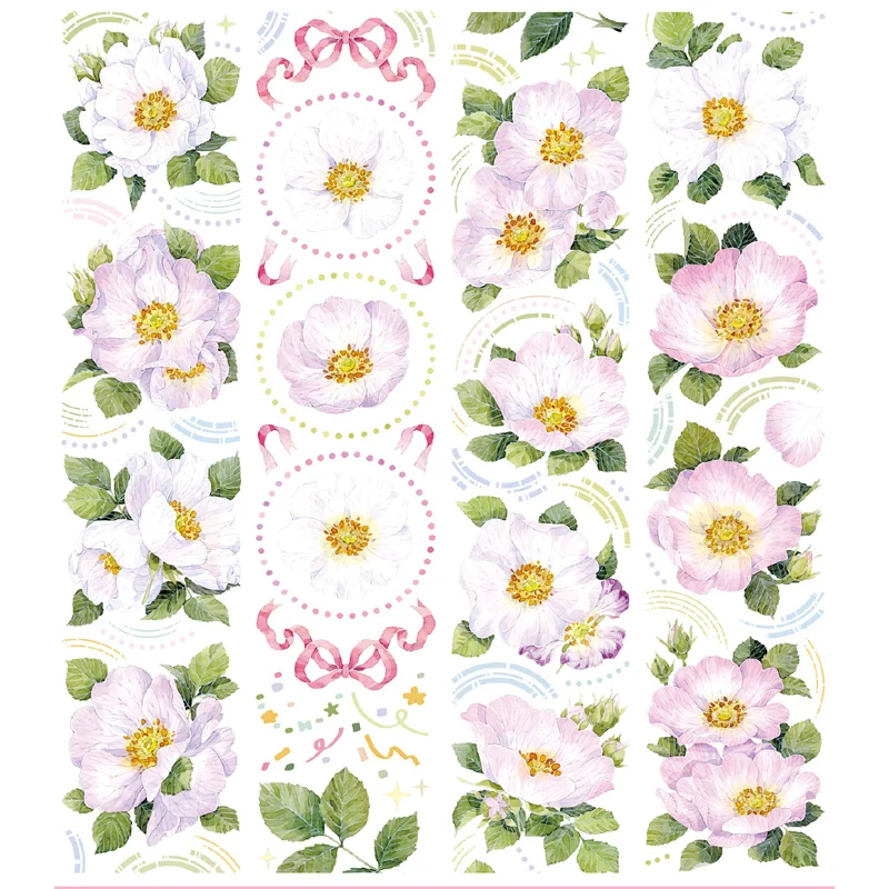 

1 петля 5X90 см, цветущая, ежедневник Washi лента, специальные масляные цветы