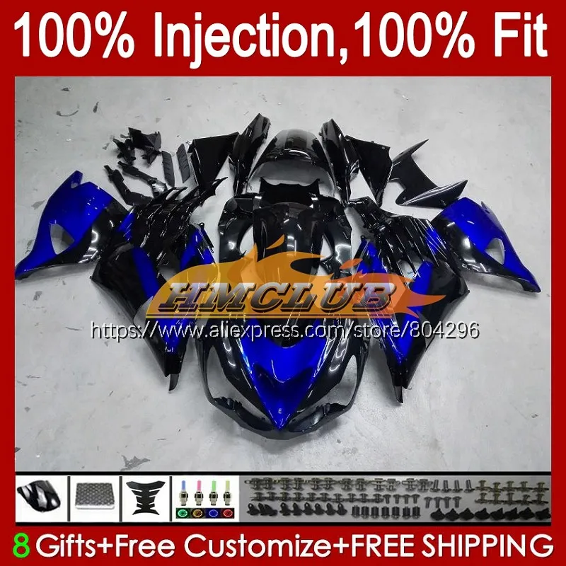 

Инъекция для KAWASAKI NINJA ZX-14R ZZR1400 92No.17 ZX14R 12 13 14 2015 2016 2017 ZX 14R 2012 2013 15 синий черный 16 17 обтекатель