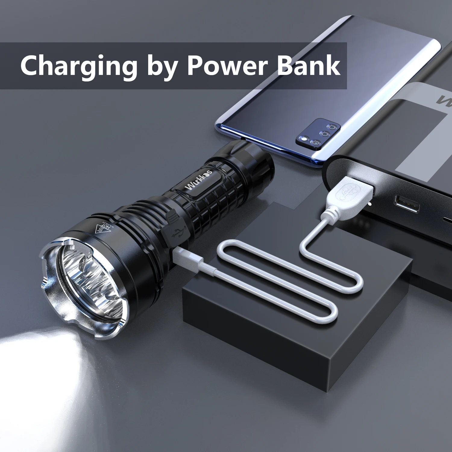 Kaufen Wurkkos TS30 USB C Wiederaufladbare 21700 Taschenlampe 4 SST40 Leistungsstarke Licht 6000lm Mit Extra Edelstahl Lünette, Power Anzeige, ATR