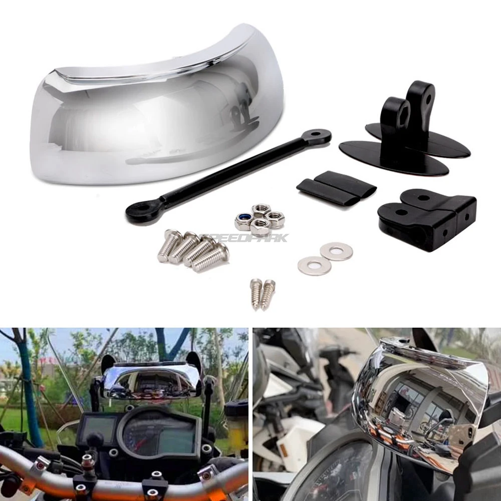 

Motorcycle Windshield Mirror 180° Blind Spot Mirror For BMW R1200GS 1200GS LC R1250GS ADV F800GS Degree Safety Rear View Mirror