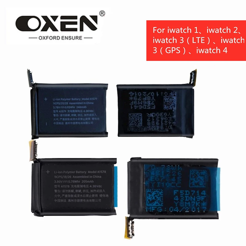 Аккумулятор OXEN для Apple Watch A1578 A1760 литий ионный аккумулятор iWatch Series 1 серия 2 3 GPS + LTE 4