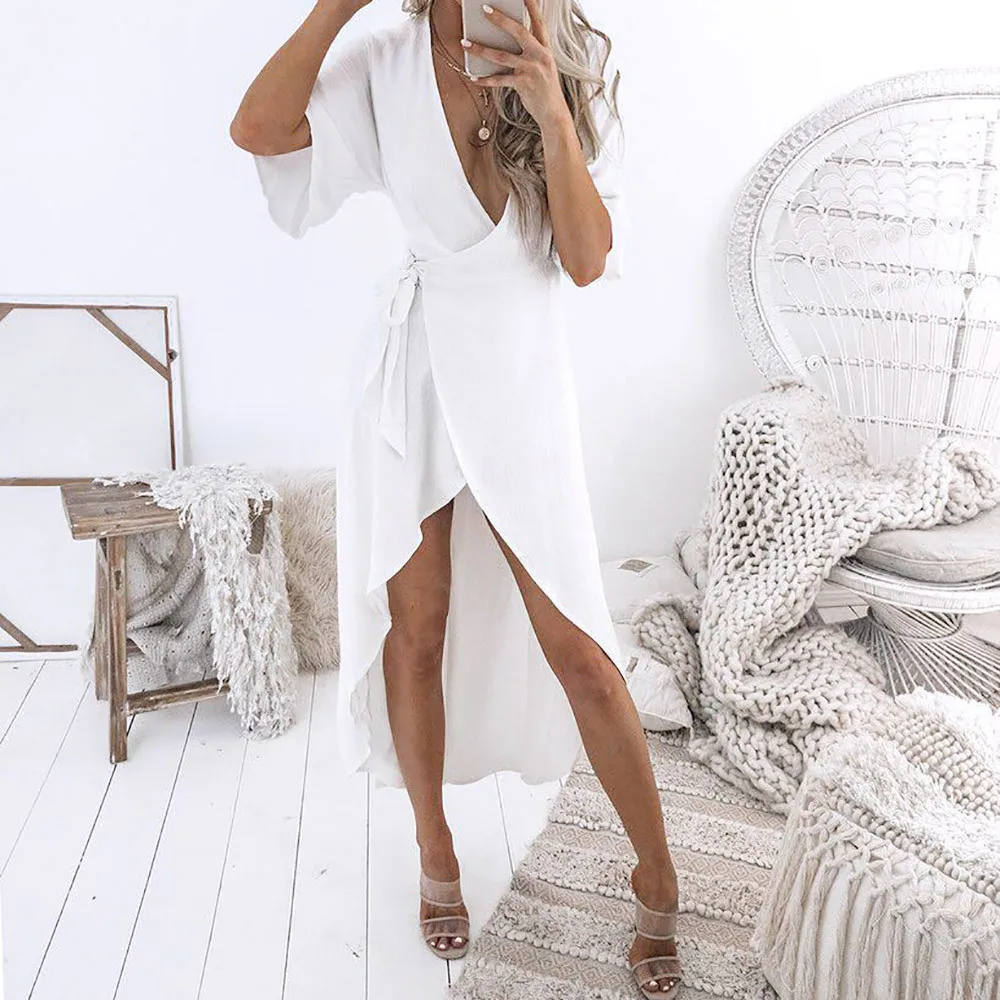 Женское летнее платье макси в стиле бохо повседневный длинный вечерний пляжный