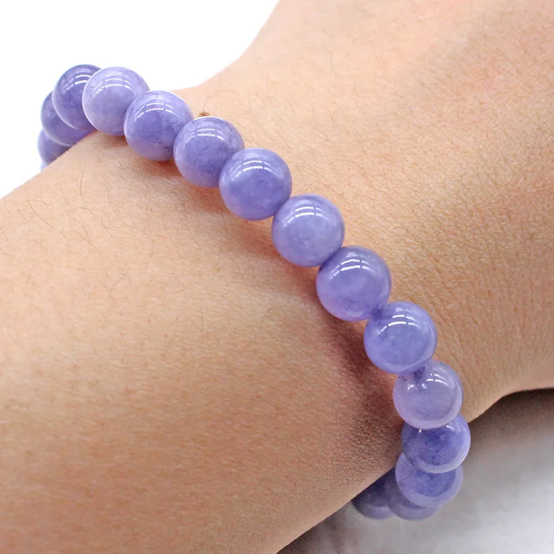 Женский браслет с бусинами из натурального камня Агата и лаванды 6/8/10 мм |