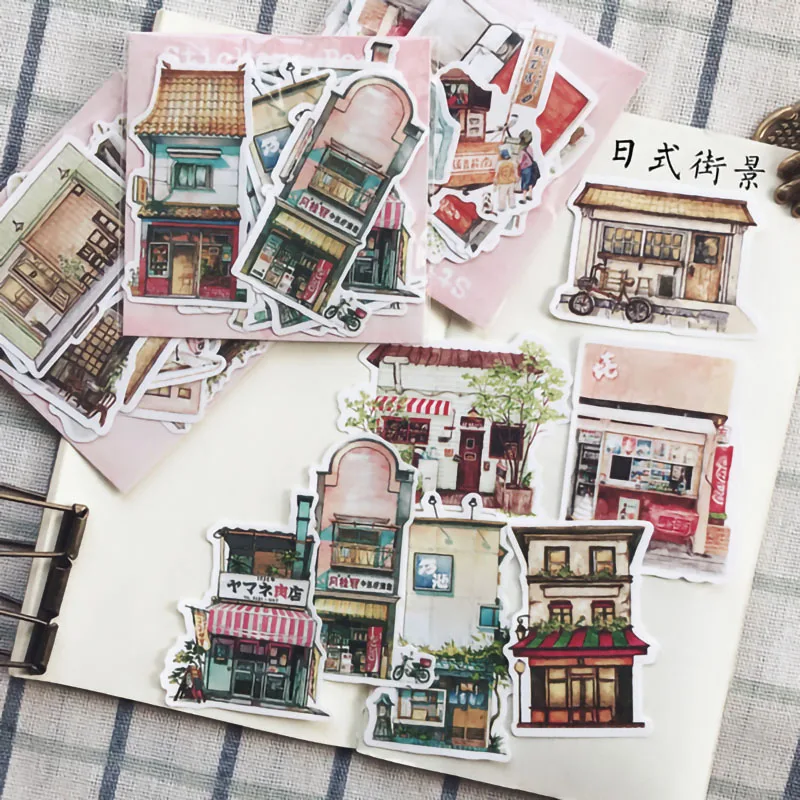 

Handbook Album Decoration Stickers Japanese style European Street View Notebook Stickers Handbook Diary Stickers