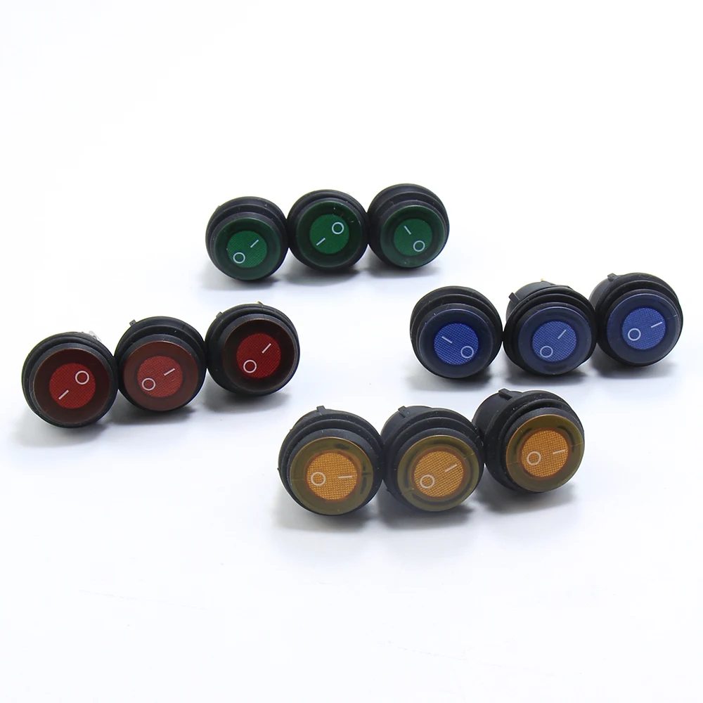 10PCS 6A 250VAC Waterproof Round Ship Rocker Switch KCD1 LED Light 2 Position 3 Pin 10A 125VAC SPST | Обустройство дома