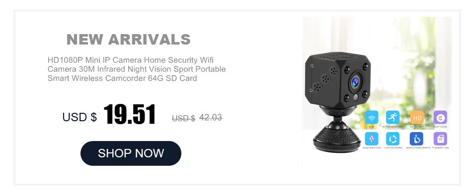 HD1080P мини ip-камера для домашней безопасности Wifi камера 30 м инфракрасное ночное видение Спортивная портативная умная беспроводная видеокамера 64 Гб SD карта