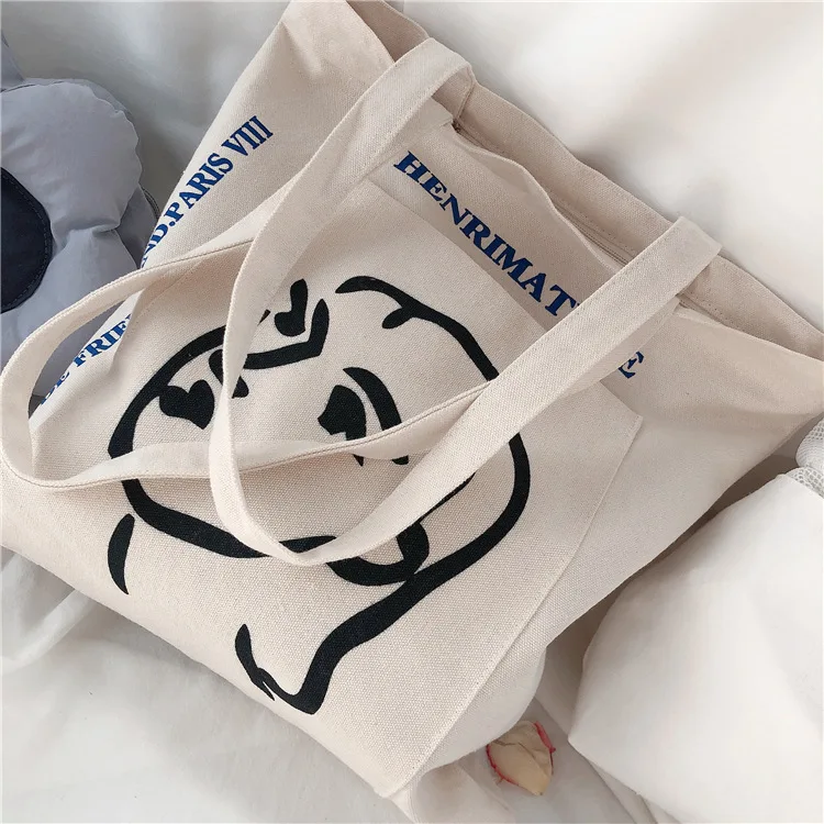 Сумка через плечо сумка для покупок модная простая Женская Холщовая с принтом на