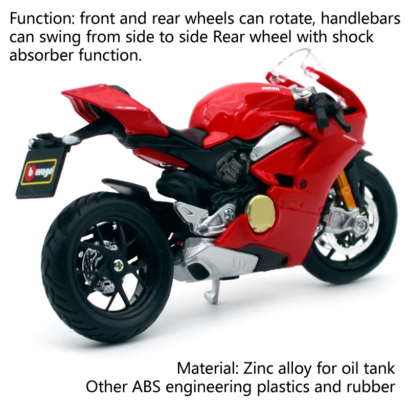 Модель мотоцикла Ducati Panigale V4 Bburago 1:18 литые игрушки новая коробка Бесплатная