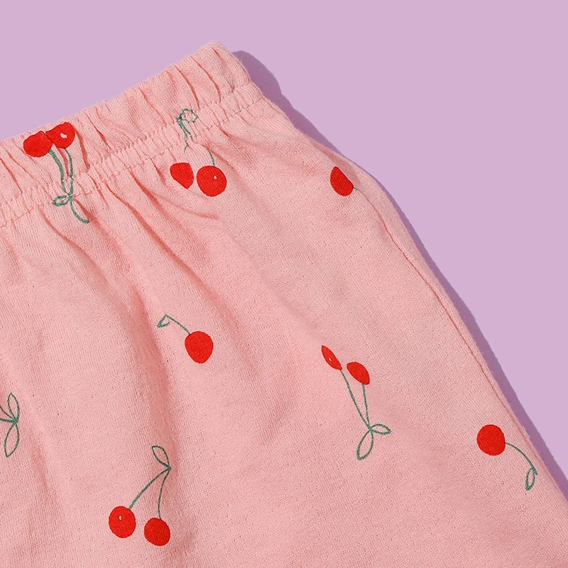 

Baby Girl Home Wear Cotton Printed Pajamas Comfortable Breathable Round Neck Sleeveless Pajamas Set Top+Shorts Clothes Sets