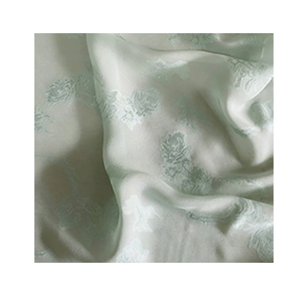 

500cm*140cm Natural Silk Chiffon Fabric Silk Georgette Jacquard Material For cheongsam Sliver Metallic B41