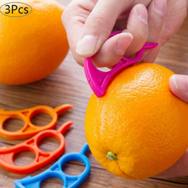 

3Pcs New Easy Opener Lemon Orange Peeler Slicer Cutter Plastic Convenient And Safe Random Color Kitchen Accessories