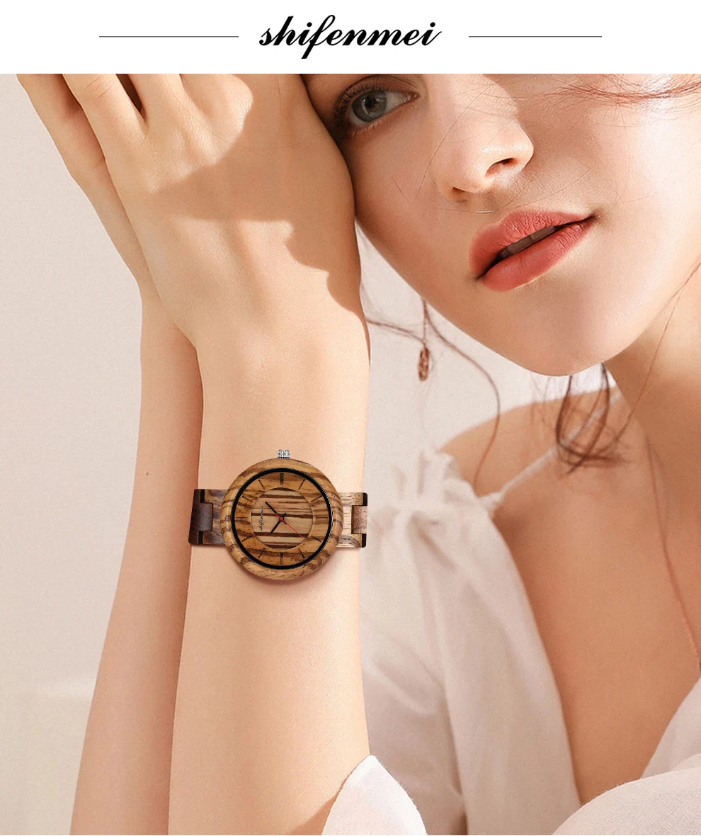 

Shifenmei Mens Watches Top Luxury Brand Men Sports Watch Men's Quartz Wood Clock Male Full Wood WristWatch relogio masculino