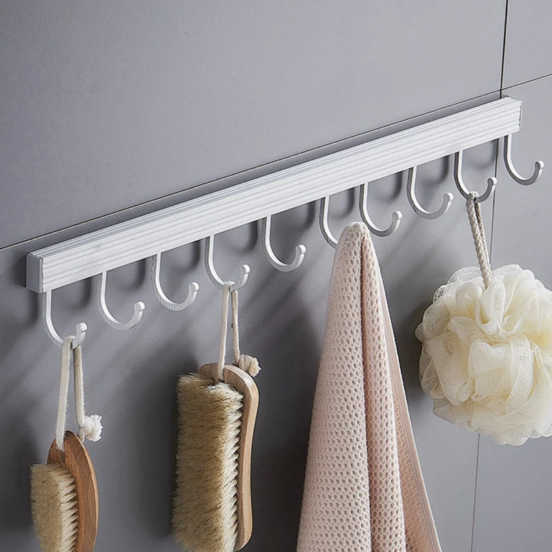 Estante de pared con gancho para cocina, barra de especias, colgador de almacenamiento montado en la pared, organizador para ba&ntilde;o, 2 piezas-2