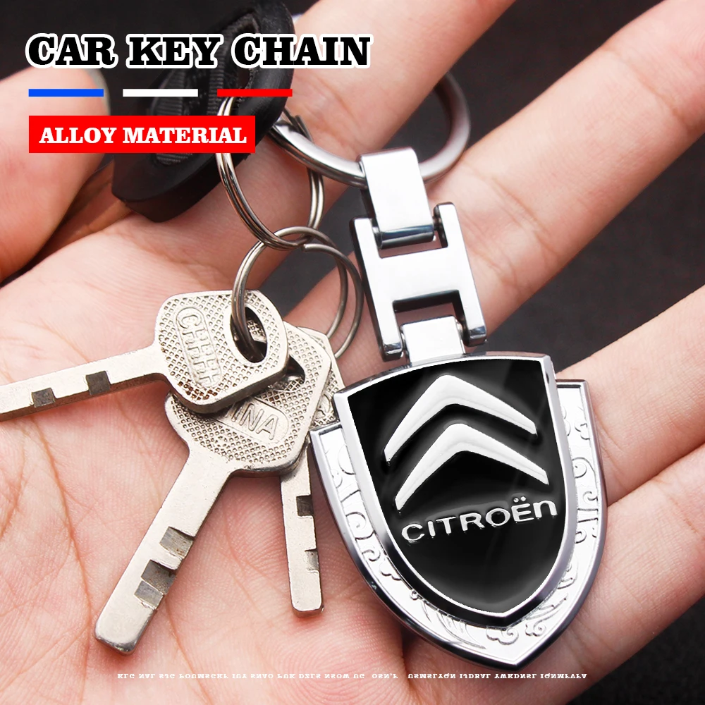 

Fashion Decoration Zinc Alloy Key Ring Shield Shape Car Logo Keychain For Citroen C1 C2 C3 C4 C5 C6 C8 C4L DS3 DS4 DS5 DS5LS DS6