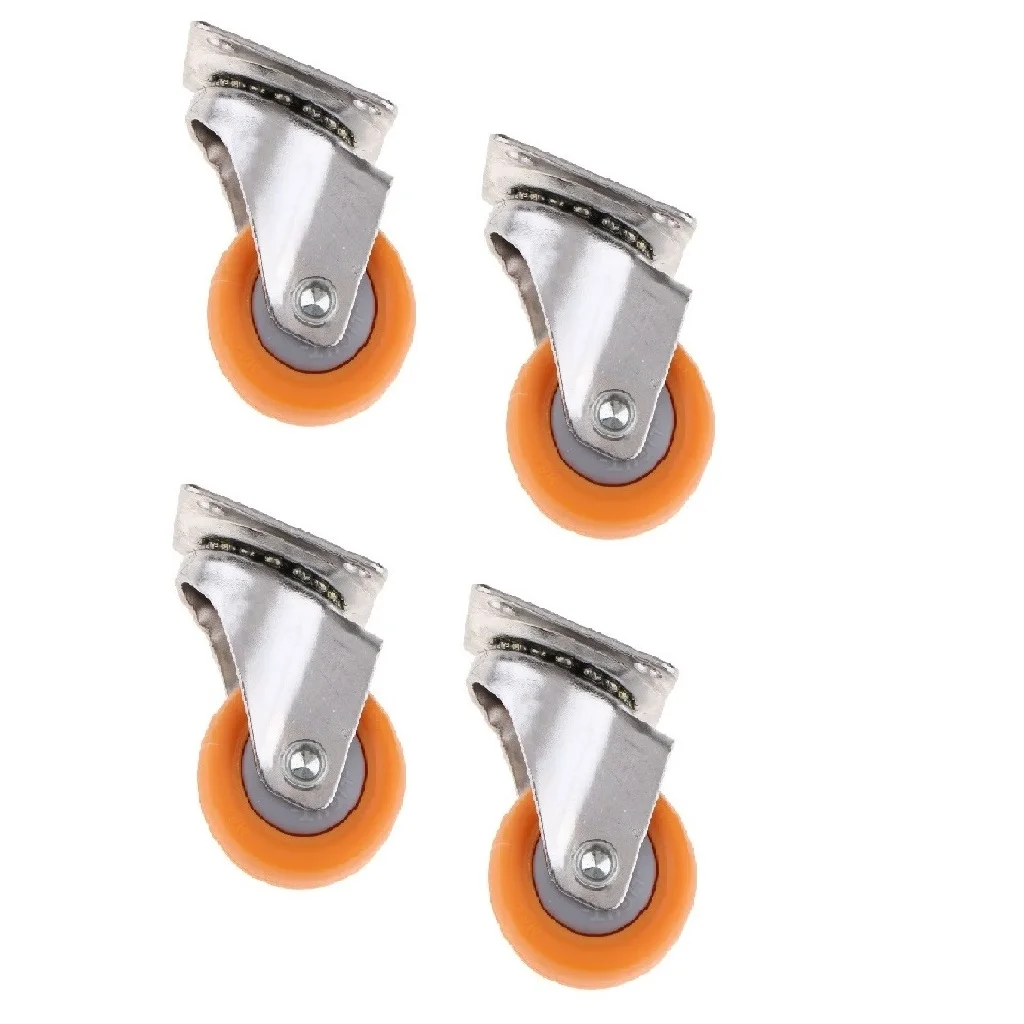 4 шт Супермаркет нейлон тележка Поворотный Ролик Колесо с монтажной пластиной 1