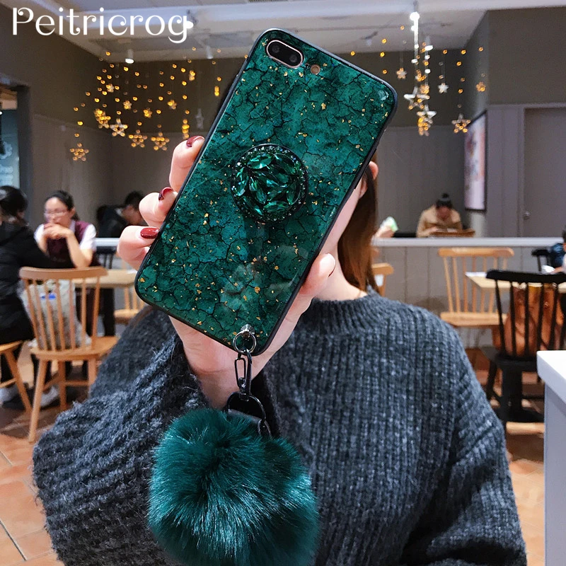 Эпоксидный Золотой фольга Gem зеленый чехол для телефона Xiaomi Redmi Mi Note 7 6 Pro 5 Plus 6A S2 Y2