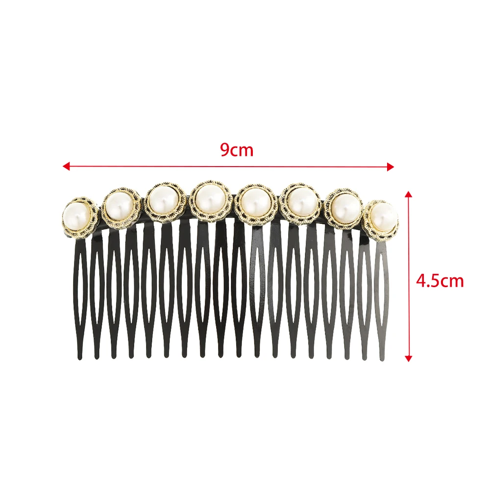 AWAYTR Fashion Women Hairpins Rhinestone Pearl Hair Combs Clip Claw Barrettes Maker Bun Accessories Headwear |
