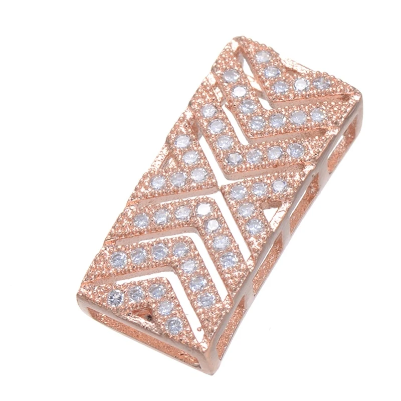 Juya DIY Ювелирные изделия из жемчуга компоненты несколько рядов металлический разделитель спейсер баров для натуральных камней Жемчуг Бисероплетение ювелирных изделий - Цвет: Rose Gold
