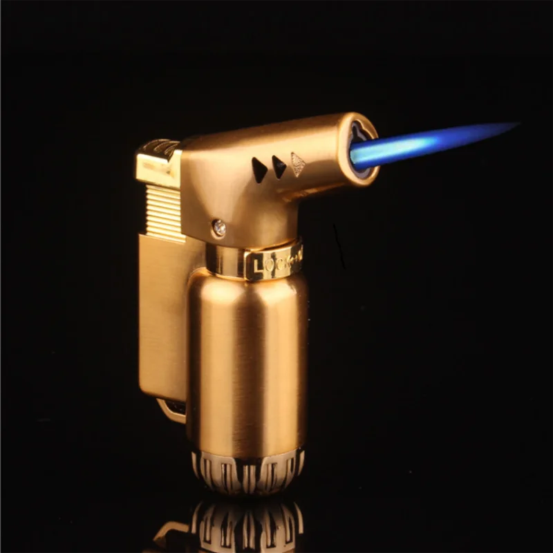 

Unusual Torch Turbine Metal Gas Lighter Butane Jet Fierce Blue Flame Windproof Lighter Men's Smoking Cigar Outdoor Barbecue Gadg