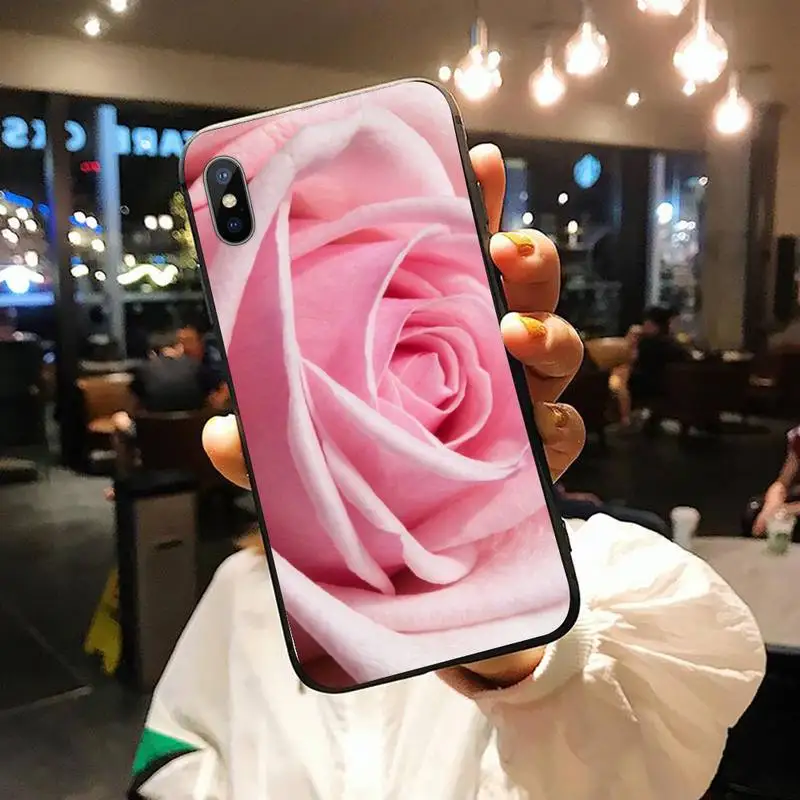

Pink rose high quality painting Phone Case for iPhone 11 12 pro XS MAX 8 7 6 6S Plus X 5S SE 2020 XR