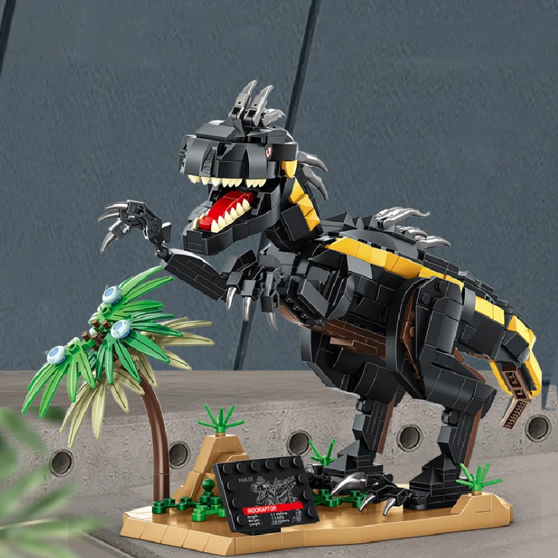 

MOC 779PCS Jurassic Dino World Indoraptor Model Building Kits Bolcks Bricks Dinosaurs Animal Park figures Raptor Toys kids gifts