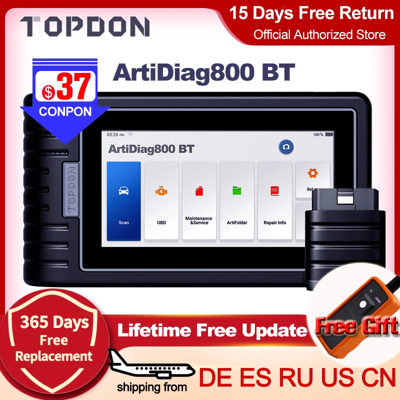 Автомобильный диагностический инструмент TOPDON ArtiDiag800 BT сканер OBD2 инструменты для